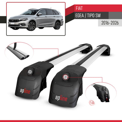 Compatible avec Fiat Egea Tipo SW 2016-2026 ACE-2 modèle Barres de Toit Railing Porte-Bagages de Voiture Gris Aluminium Barres