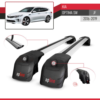 Compatible avec Kia Optima (JF) SW 2016-2019 ACE-2 modèle Barres de Toit Railing Porte-Bagages de Voiture Gris Aluminium Barres