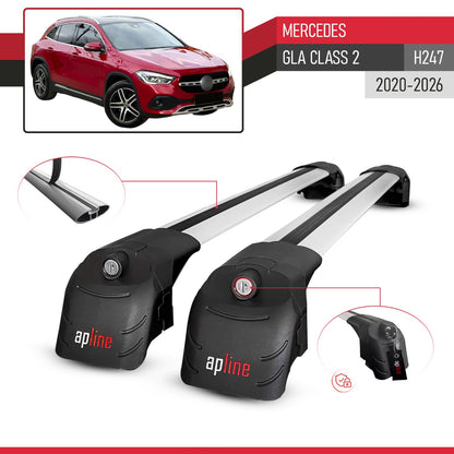 Compatible avec Mercedes GLA Class 2 (H247) 2020-2026 ACE-2 modèle Barres de Toit Railing Porte-Bagages de Voiture Gris Aluminium Barres