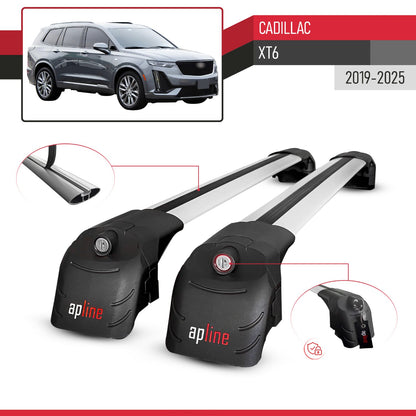 Compatible with Cadillac XT6 2020-2024 ACE-2 Car Roof Rack Cross Bar Grey Aluminium 2 Bars