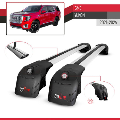 Compatible avec GMC Yukon 2021-2026 ACE-2 modèle Barres de Toit Railing Porte-Bagages de Voiture Gris Aluminium Barres