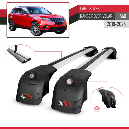 Compatible avec Land Rover Range Rover Velar (L560) 2018-2025 ACE-2 modèle Barres de Toit Railing Porte-Bagages de Voiture Gris Aluminium Barres