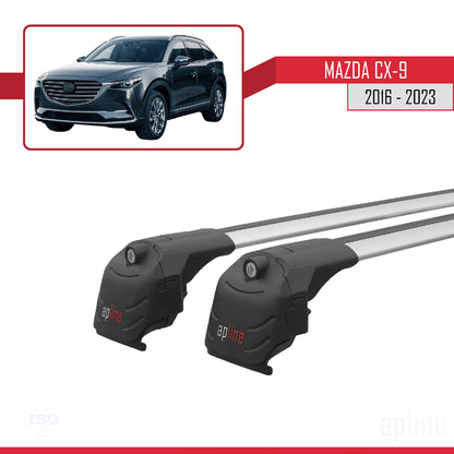 Compatible with Mazda CX-9 2016-2023 ACE-2 Car Roof Rack Cross Bar Grey Aluminium 2 Bars