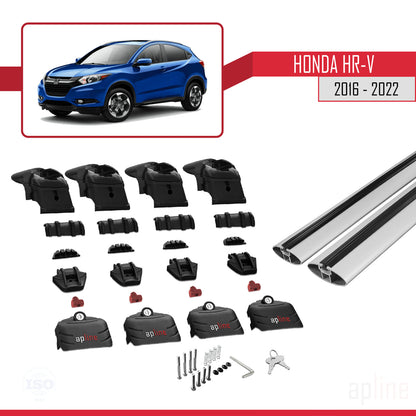 Compatible avec Honda HR-V 2016-2022 ACE-2 Barres de Toit Railing Porte-Bagages de Voiture Gris Aluminium 2 Barres