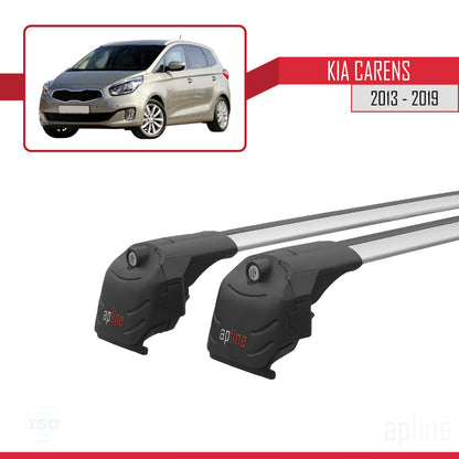 Compatible avec Kia Carens 2013-2019 ACE-2 Barres de Toit Railing Porte-Bagages de Voiture Gris Aluminium 2 Barres