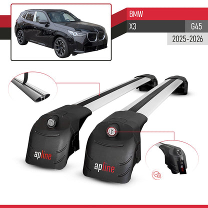 Compatible with BMW X3 (G45) 2025 ACE-2 Car Roof Rack Cross Bar Grey Aluminium 2 Bars