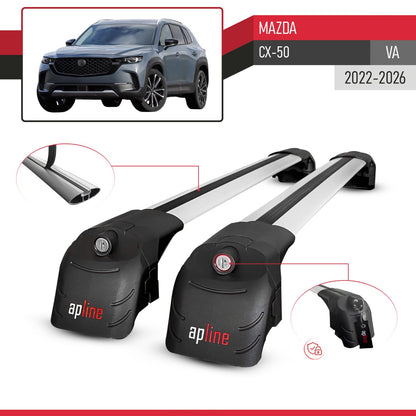 Compatible with Mazda CX-50 2023-2025 ACE-2 Car Roof Rack Cross Bar Grey Aluminium 2 Bars
