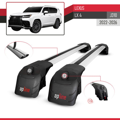 Compatible with Lexus LX 600 2022-2025 ACE-2 Car Roof Rack Cross Bar Grey Aluminium 2 Bars