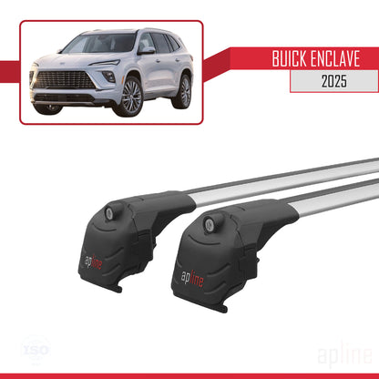 Compatible avec Buick Enclave 2025 ACE-2 Barres de Toit Railing Porte-Bagages de Voiture Gris Aluminium 2 Barres