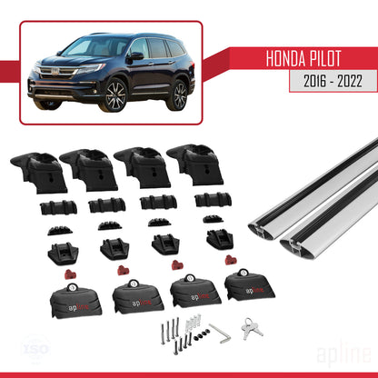 Compatible avec Honda Pilot 2016-2022 ACE-2 Barres de Toit Railing Porte-Bagages de Voiture Gris Aluminium 2 Barres