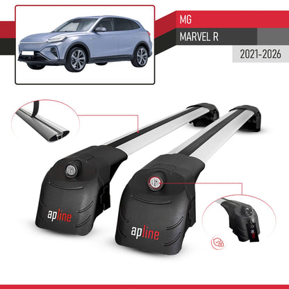 Compatible avec MG Marvel R 2021-2026 ACE-2 modèle Barres de Toit Railing Porte-Bagages de Voiture Gris Aluminium Barres