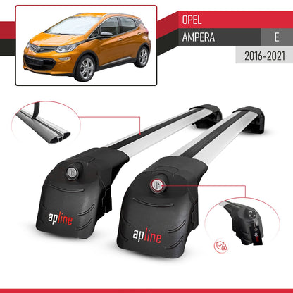 Compatible avec Opel Ampera E 2016-2021 ACE-2 modèle Barres de Toit Railing Porte-Bagages de Voiture Gris Aluminium Barres