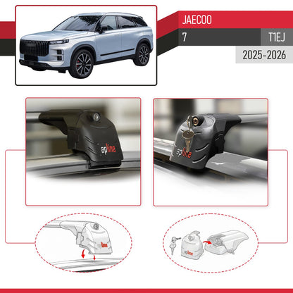 Compatible avec JAECOO 7 (T1EJ) 2025-2026 ACE-2 modèle Barres de Toit Railing Porte-Bagages de Voiture Gris Aluminium Barres