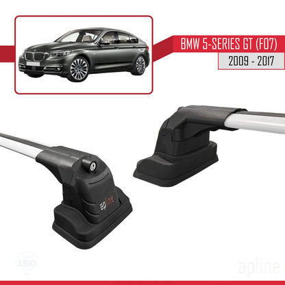 Compatible avec BMW Série 5 Gran Turismo (F07) 2009-2017 ACE-3 Barres de Toit Railing Porte-Bagages de Voiture Gris Aluminium 2 Barres