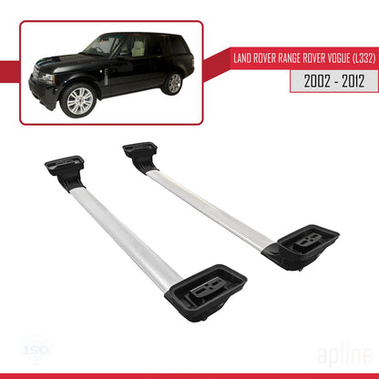 Compatible avec Land Rover Range Rover Vogue (L322) 2002-2012 ACE-3 Barres de Toit Railing Porte-Bagages de Voiture Gris Aluminium 2 Barres