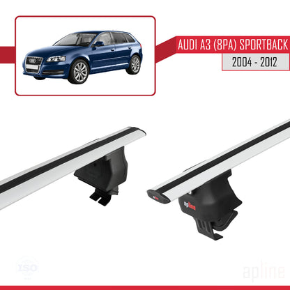 Compatible avec A3 (8PA) Sportback 2004-2012 ACE-4 Barres de Toit Railing Porte-Bagages de Voiture Gris Aluminium 2 Barres