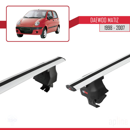 Compatible avec Daewoo Matiz 1998-2007 ACE-4 Barres de Toit Railing Porte-Bagages de Voiture Gris Aluminium 2 Barres