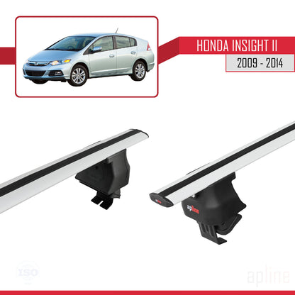Compatible avec Honda Insight 2 (ZE2) 2009-2014 ACE-4 Barres de Toit Railing Porte-Bagages de Voiture Gris Aluminium 2 Barres