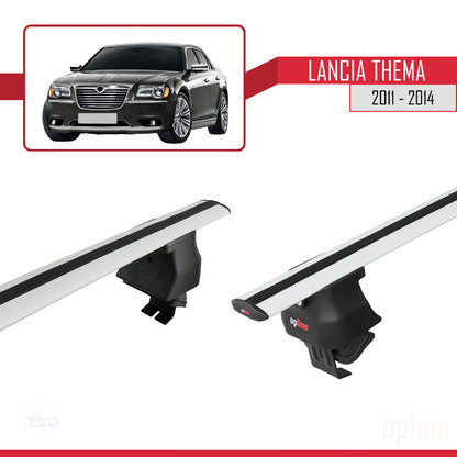 Compatible avec Lancia Thema 2 2011-2014 ACE-4 Barres de Toit Railing Porte-Bagages de Voiture Gris Aluminium 2 Barres