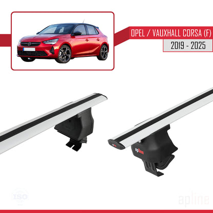 Compatible with Opel/Vauxhall Corsa F 2019-2025 ACE-4 Car Roof Rack Cross Bar Grey Aluminium 2 Bars