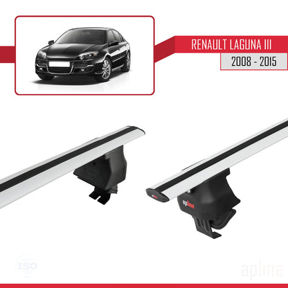 Compatible avec Renault Laguna 3 (X91)2008-2015 ACE-4 Barres de Toit Railing Porte-Bagages de Voiture Gris Aluminium 2 Barres