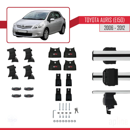 Compatible avec Toyota Auris (E150) 2006-2012 ACE-4 Barres de Toit Railing Porte-Bagages de Voiture Gris Aluminium 2 Barres