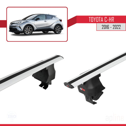 Compatible with Toyota C-HR 2016-2022 ACE-4 Car Roof Rack Cross Bar Grey Aluminium 2 Bars
