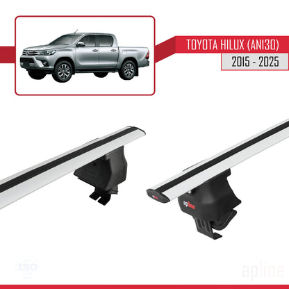 Compatible with Toyota Hilux 8 (AN130) 2015-2025 ACE-4 Car Roof Rack Cross Bar Grey Aluminium 2 Bars