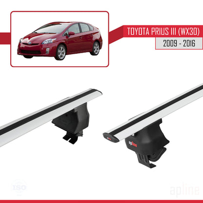 Compatible with Toyota Prius 3 (XW30) 2009-2016 ACE-4 Car Roof Rack Cross Bar Grey Aluminium 2 Bars