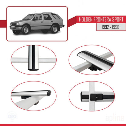 Compatible avec Holden Frontera Sport 1992-1998 BASIC Model Barres de Toit Railing Porte-Bagages de Voiture Gris Aluminium 3 Barres