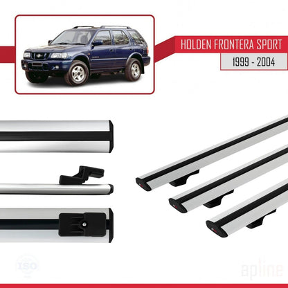 Compatible with Holden Frontera Sport 2 1999-2004 BASIC Model Car Roof Rack Cross Bar Grey Aluminium 3 Bars