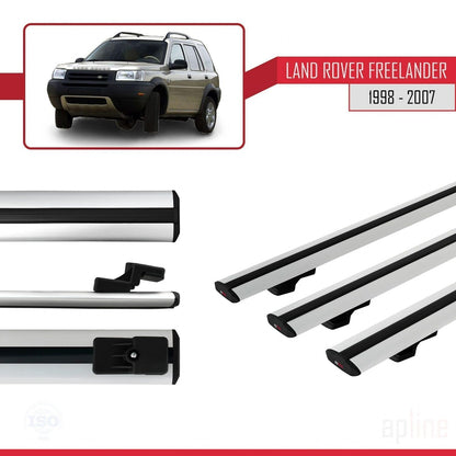 Compatible avec Land Rover Freelander (L314) 1998-2006 BASIC Model Barres de Toit Railing Porte-Bagages de Voiture Gris Aluminium 3 Barres