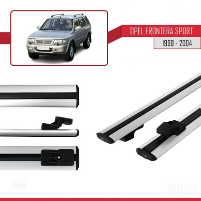 Compatible avec Opel Frontera Sport 2 1999-2004 BASIC Model Barres de Toit Railing Porte-Bagages de Voiture Gris Aluminium 2 Barres