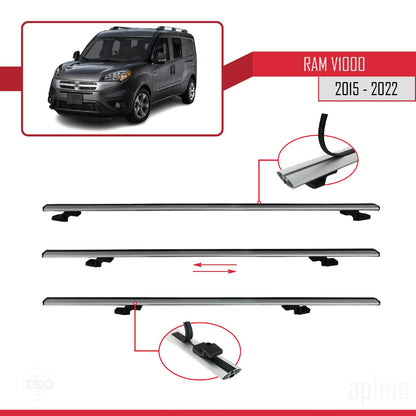 Compatible avec Ram V1000 2015-2022 BASIC Model Barres de Toit Railing Porte-Bagages de Voiture Gris Aluminium 2 Barres