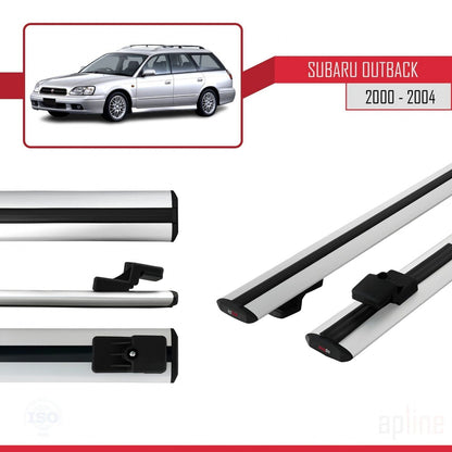 Compatible avec Subaru Outback 2 2000-2004 BASIC Model Barres de Toit Railing Porte-Bagages de Voiture Gris Aluminium 2 Barres