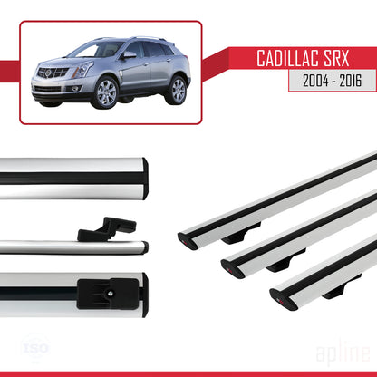 Compatible avec Cadillac SRX 2004-2016 BASIC Model Barres de Toit Railing Porte-Bagages de Voiture Gris Aluminium 3 Barres