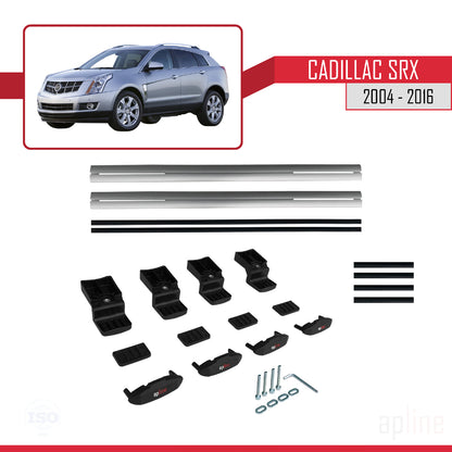 Compatible avec Cadillac SRX 2004-2016 BASIC Model Barres de Toit Railing Porte-Bagages de Voiture Gris Aluminium 2 Barres