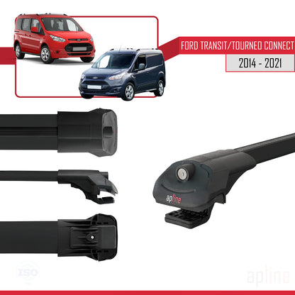 Compatible with Ford Transit/Tourneo Connect 2 2014-2021 ACE-1 Car Roof Rack Cross Bar Black Aluminium 3 Bars