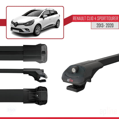 Compatible avec Renault Clio 4 ST 2013-2020 ACE-1 Barres de Toit Railing Porte-Bagages de Voiture Noir Aluminium 2 Barres