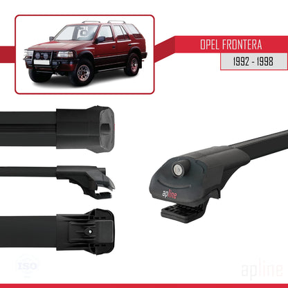 Compatible with Opel Frontera 1992-1998 ACE-1 Car Roof Rack Cross Bar Black Aluminium 2 Bars
