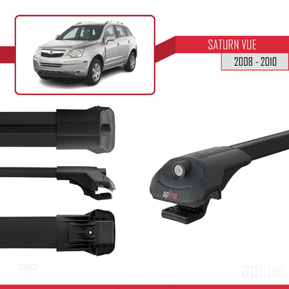 Compatible avec Saturn Vue 2 2008-2010 ACE-1 Barres de Toit Railing Porte-Bagages de Voiture Noir Aluminium 2 Barres