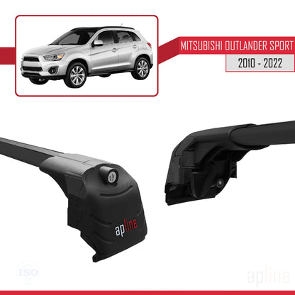 Compatible avec Mitsubishi Outlander Sport (GA) 2010-2022 ACE-2 Barres de Toit Railing Porte-Bagages de Voiture Noir Aluminium 2 Barres