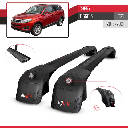 Compatible avec Chery Tiggo 5 (T21) 2013-2021 ACE-2 modèle Barres de Toit Railing Porte-Bagages de Voiture Noir Aluminium Barres