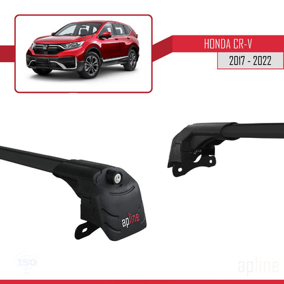 Compatible avec Honda CR-V 5 2017-2022 ACE-2 Barres de Toit Railing Porte-Bagages de Voiture Noir Aluminium 2 Barres
