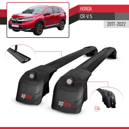 Compatible with Honda CR-V 5 2017-2022 ACE-2 Car Roof Rack Cross Bar Black Aluminium 2 Bars