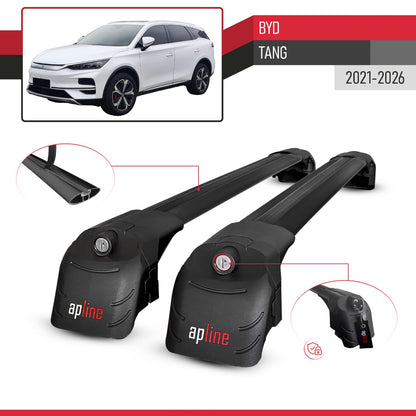 Compatible with BYD Tang 2021-2025 ACE-2 Car Roof Rack Cross Bar Black Aluminium 2 Bars