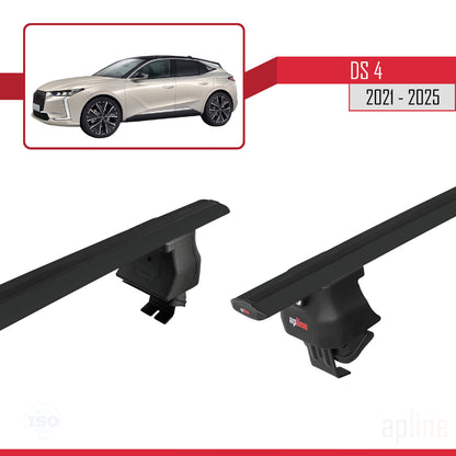 Compatible with DS 4 II 2021-2025 ACE-4 Car Roof Rack Cross Bar Black Aluminium 2 Bars