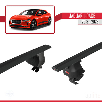 Compatible avec Jaguar I-Pace 2018-2025 ACE-4 Barres de Toit Railing Porte-Bagages de Voiture Noir Aluminium 2 Barres