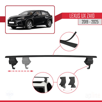 Compatible avec Lexus UX (ZA10) 2019-2025 ACE-4 Barres de Toit Railing Porte-Bagages de Voiture Noir Aluminium 2 Barres