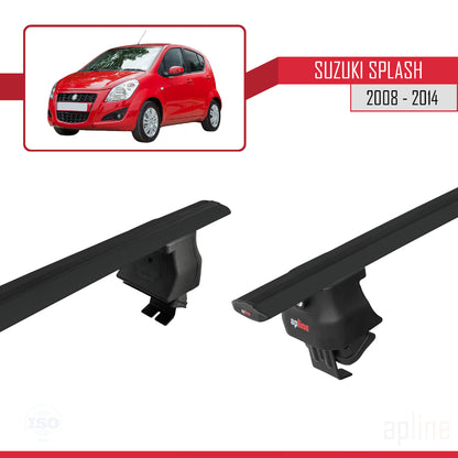 Compatible avec Suzuki Splash 2008-2014 ACE-4 Barres de Toit Railing Porte-Bagages de Voiture Noir Aluminium 2 Barres